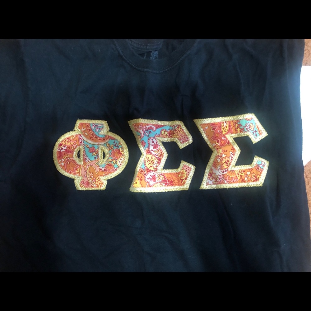 Phi Sigma Sigma paisley letters